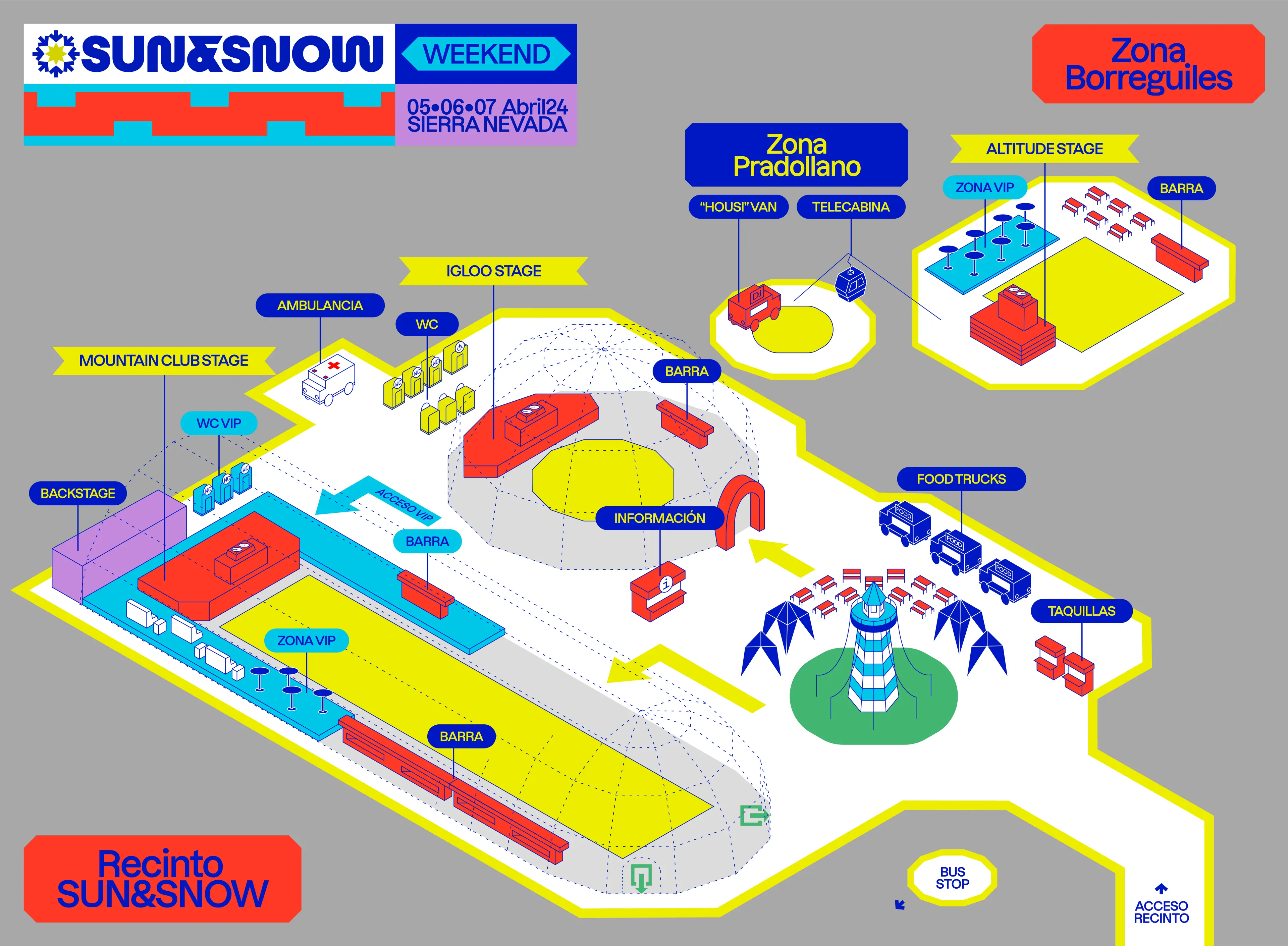 Plano de los escenarios del Sun and Snow