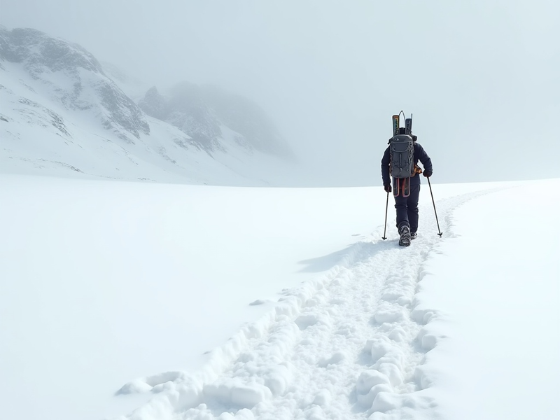 Freepik A Lone Skier Seen From Behind Walks Across A Vast 92568